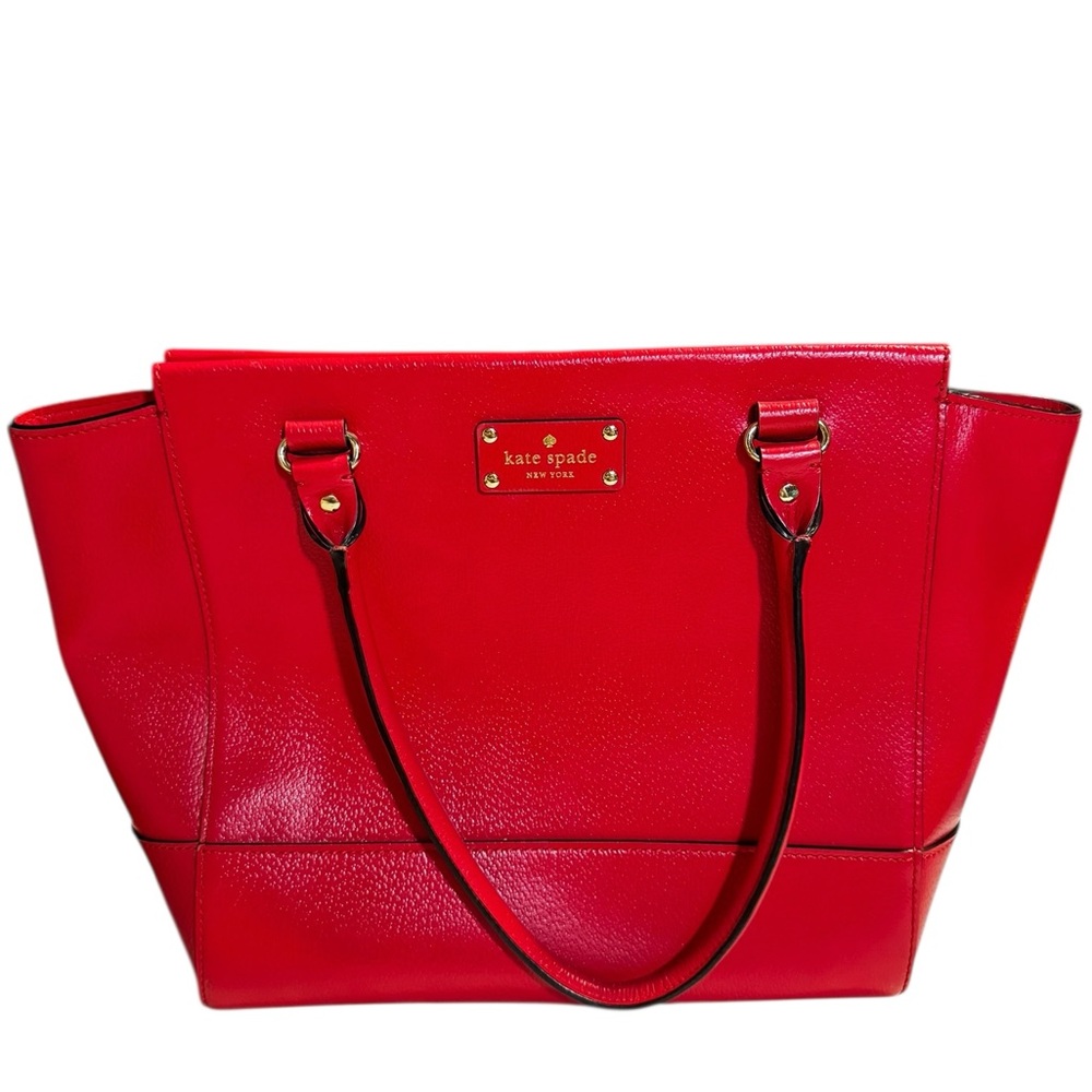 Kate spade Wellesley red pebbled leather shoulder tote bag
